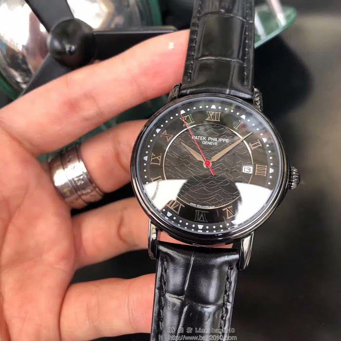 百達翡麗PATEK PHILPPE 大氣爆款 西鐵城機械機芯 真牛皮錶帶 精品男士腕表  wssb4952